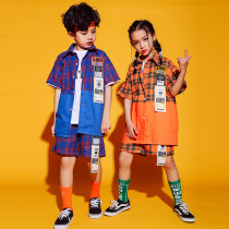 61 Childrens Summer Street Dance Suit Girl Jazz Dance Handsome Act Out Boy Hip Hop Little Kid Short Sleeve Tide Dress