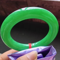Longyu culture natural full green ice glutinous round jade bracelet collection Green old pit A cargo jade bracelet