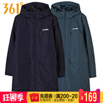 361 degree mens sports cotton clothing winter new 361 thickened warm medium and long cotton coat casual hooded jacket