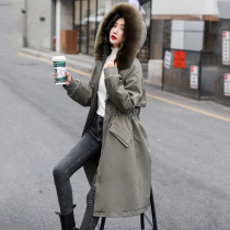 The dress pie overcomes the long - term clothing 2021 new blast - plus thickening cotton cotton cotton cotton clothing in female winter