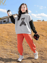 Korean version collage girl garnter clothing 2021 new foreign air CUHK Scout Autumn Winter Thickened Children high collar undershirt