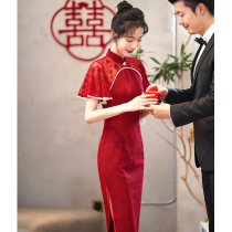 Red Red Bangrobe Summer Young Model 2022 New Toast Bride Engagement and Marriage Dress Woman