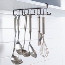 Ou Runzhe Japanese kitchen cabinet hanging under six hook rack partition upside down spatula adhesive hook hanging cup holder nail-free adhesive hook