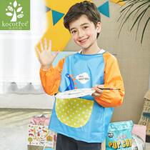 kk Tree Childrens gown baby long sleeve girl boys rice pocket anti-dressing childrens apron painting clothes bib