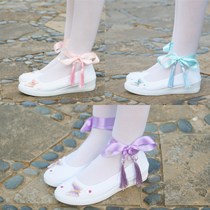 Hanfu shoes purple 2021 new cloth shoes antique shoes women Hanfu embroidered shoes with retro flat-bottomed ancient clothes