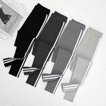 South Korea autumn and winter leggings women wear gray cotton slim and velvet sweatpants large size slim Joker pants
