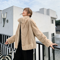 2021 Winter new purple Pets Velvet Water Mink Coat Ladies mink Mink Short mink Fur Fur Fur Coats Women