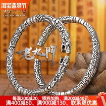 99 foot silver old nine doors with the same sterling silver bracelet Buddha Zhang Qishan sand Sea two ring mens faucet retro Thai silver