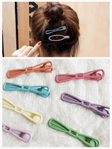 Korean back of the head hairpin bow bangs top clip Simple air quality net red word duckbill clip Macaron color