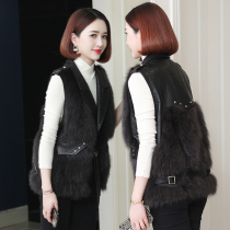 Zqqz fox fur vest coat women's short 2021 new small leather sheepskin leather 7213