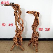 Rhododendron pure tree root peacock specimen rack pendant solid wood root art bird station root carving Eagle station rack factory direct sales