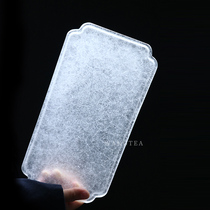 Delusion) Ice crystal clear sense of ancient handmade frozen and burned glass tea plate simple pot bearing household dry bubble plate