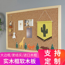 Wooden frame floral cork board photo wall message board hanging note board display board custom water pine board pushpin wall stickers