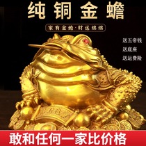 Pure copper gold Chan fortune ornaments three-legged toad copper gold Chan Home Office shop opening gifts