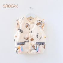 Small shell baby boy clothing waistcoat for autumn and winter clothes new male baby warm and thickened waistcoat girl clip cotton vest