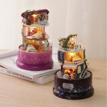 Star dream diy hut rotating eight music box hand assembled Model House encounter street corner creative gift