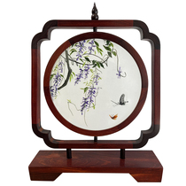 High-quality Suzhou embroidery double-sided embroidery hand-embroidered table screen Purple Air Comes East home decoration painting gifts