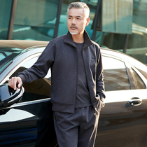 Middle aged sports suit Mens spring fall Fathers clothes Three sets of middle-aged people casual sportswear daddy dress jacket