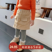 Small pudding childrens clothing girls foreign style Korean version of thick skirt baby winter dress children autumn and winter fashionable skirt