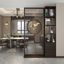 New Chinese solid wood grille Shelve Shelf Screen Partition Wall Living Room Entrance door Entry into the family Xuanguan Brief about modern partition