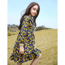 Girl dress 2021 spring new long sleeve cotton dress girl Korean wave dot net red super foreign long skirt tide