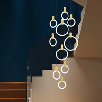 Villa Stairway Long Pendant Lamp Modern Minima Nordic Living Room Light Creative Individuality Loft Apartment Duplex Large Chandelia