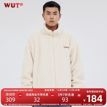(WUT official shop) winter series original design embroidery vertical stripe relief embossed lamb jacket