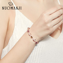 Tourmaline Bracelet Female 925 Silver Plated 18K Rose Gold Korean version Simple Crystal Gem Birthday Valentines Day Gift Tide