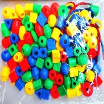 Childrens early education rope beads beads beads building blocks desktop plastic toys kindergarten teaching aids six gifts