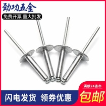 φ4.8 Aluminum big cap along the core rivet Large flat head pull rivet pull nail pull nail willow nail head diameter 16mm 3 folds