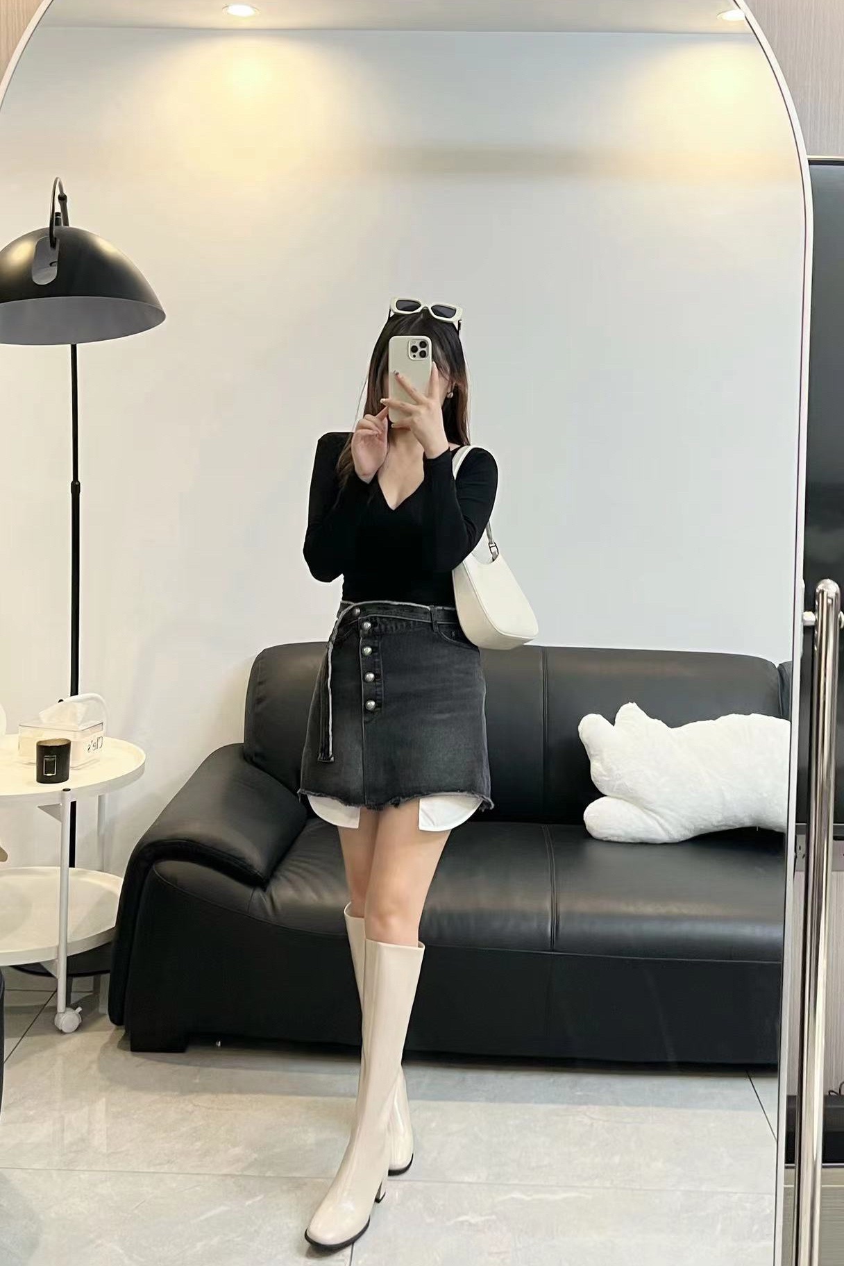 biiya比雅独立工作室 不过膝长筒靴高筒骑士女靴