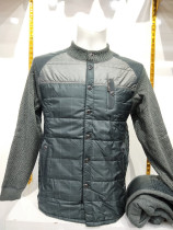 Leisure 7958 down cotton thermal underwear suit mens middle-aged and elderly plus velvet thickened double-layer cardigan