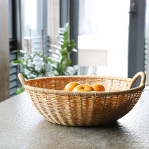 kens straw knitted fruit tray home living room disc zero food melon tray woven water fruit basket table containing basket