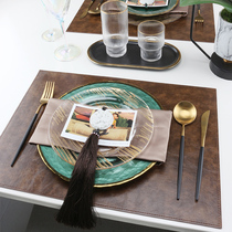 American light extravagant dining cushion upscale European-style leather waterproof and greaseproof large size hotel Western dining home burn-proof and thermal insulation