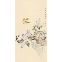 Immediate shooting Sun Chengfeng Flower and Bird Middle Hall hand-painted Chinese painting flower and bird painting Fidelity calligraphy collection decoration