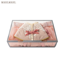 MARLMARL female treasure full moon birthday gift box newborn gift New Year gift 03 bib gauze dress 2 pieces