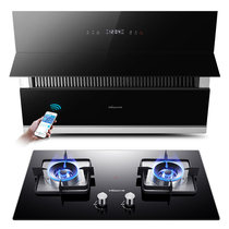Wanhe J725A C3L560 side suction automatic cleaning range hood gas stove set combination
