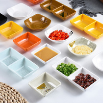 Top-Gomethylamine round taste disc Commercial small saucer plastic Two-grid seasoning Imitation Porcelain Fire Pot Shop Oil Saucer Saucer Saucer