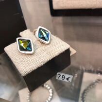 Special Limited Spanish niche brand UNOde50 blue-green crystal stud earrings diamond fashion