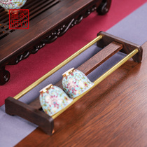 Ebony Wood kung fu tea cup holder drain rack simple tea tray tea set Cup storage rack tea ceremony accessories