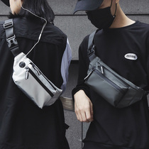 Hong Kong breast waterproof mens waist bag personality zipper bag fashion Han trend cycling male bag