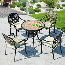 Cast Aluminum Outdoor Table And Chairs Patio Outdoor Table And Chairs Euro Style Brief Iron Art Balcony Casual Table And Chairs Combined Five Pieces