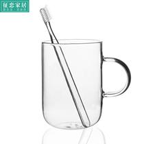 Lead-free crystal glass brushing mouthwash toothpaste cup belt put couple personality creative handstand toothbrush cylinder