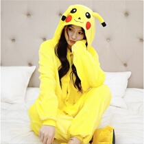 Leather Kachu Cartoon Conjoined Pyjamas animal women Mens cute middle school Coral Suede Winter Flannel Panda Thick