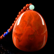 54 40 grams (send south red agate necklace) nine persimmon red South red agate water drop pendant