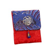 2020 new silk red envelope baby birthday welfare word profit seal fabric wedding Double Happy size red envelope bag