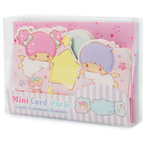8 fold spot Japanese LITTLE TWIN STARS Gemini stereo greeting card sticker closure-mini