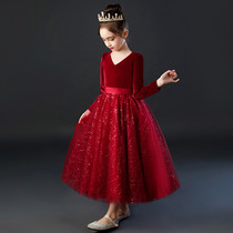 Girls New Years Clothing Autumn and Winter Girl Sdress Birthday Childrens Princess Dress Flower Childrens Dress Winter Performance