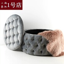 American round velvet changing shoes stool clothes room stool clothing shop sofa stool footstool storage stool bumpier round stool