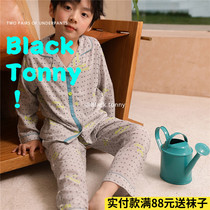 8603 Little Black Tony Boy Homewear Long sleeve trousers Spring and summer thin modal pajamas Little Black Tony air conditioning suit